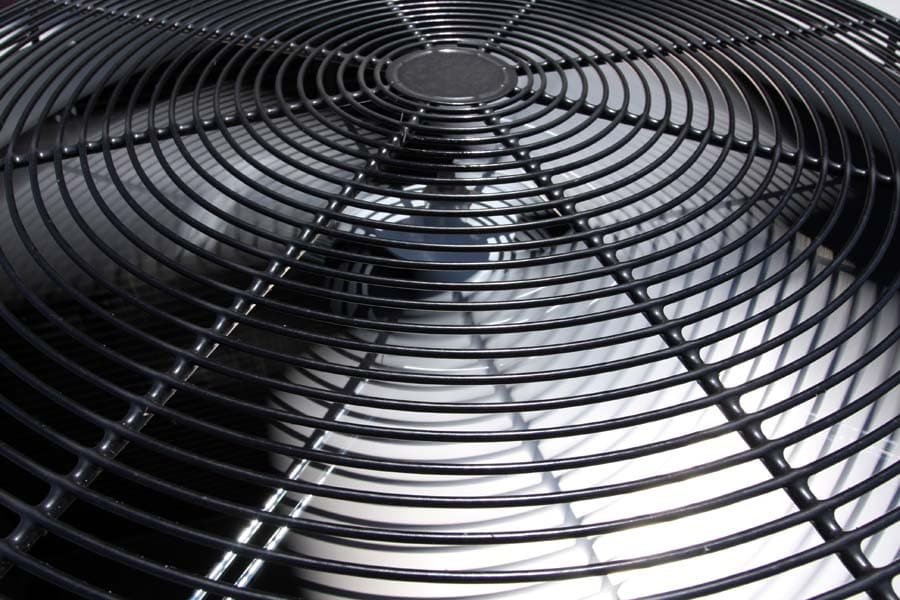 Large close view of air conditioner fan.
